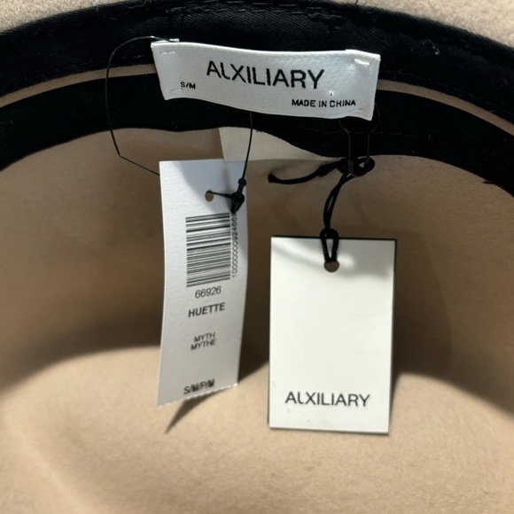 AUXILIARY by Aritzia Sz S/M Fedora Hat 100% Wool Huette Myth Beige NEW WITH TAG - Picture 7 of 9